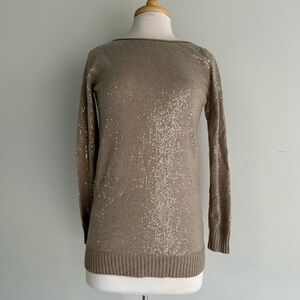 Alice + Olivia brown sequin sweater
